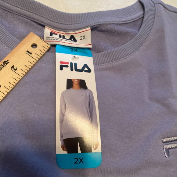 Fila Long Sleeve Crew Neck Sweatshirt with Pockets Purple 2X NWT - Picture 11 of 12
